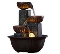 Fontaine à Eau de Table, Cascade d'intérieur Smart Light Zen, | Lumière LED à détection automatique, eau de recirculation, décoration idéale pour la maison/le bureau