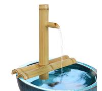 Fontaine à eau en bambou pour intérieur et extérieur - Décoration de jardin zen pour bureau, terrasse, cour - 30,5 cm - Fontaine d'eau sans pompe pour une ambiance calme