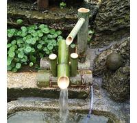 Fontaine à eau solaire en bambou - Fontaine d'extérieur japonaise de 75 cm - Décoration d'eau en cascade respectueuse de l'environnement sons tranquilles pour la relaxation et l'ambiance de jardin zen
