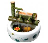 Fontaine à Eau Solaire en Bambou pour Extérieur, Fontaine Cascade Japonaise Zen avec Pompe Et Bec d'eau, Décoration De Jardin, Bassin Et Espace Relaxation
