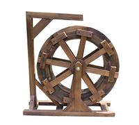 Fontaine à roue d'eau en bois pour jardin, cascade autoportante avec pompe de circulation pour intérieur ou extérieur, terrasse, balcon