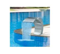 Fontaine de Jardin en Acier Inoxydable avec Bassin et Bec de Flux Ajustable 45x30x60 cm