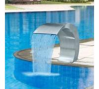 Fontaine de Jardin en Acier Inoxydable avec Bassin et Bec de Flux Ajustable 45x30x60 cm