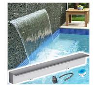 Fontaine-cascade en acier inoxydable, Largeur de sortie d'étangs extérieurs déversoir cascade rectangulaire en acier inoxydable 304 10-87 po(Outlet W 40in/102cm)