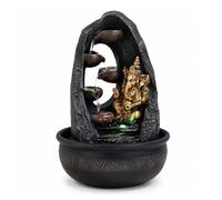 Fontaine d’Intérieur Bouddha Ganesh avec Lumière LED Colorée - Décoration Feng Shui Zen - Fontaine de Table Bureau Chambre Salon - Circuit fermé - Cadeau Porte-Bonheur - H 40cm - Mystic Zen’Light