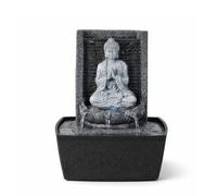 Fontaine d’Intérieur Bouddha Mur d’Eau Cascade Lotus Lumière LED Blanc - Déco Zen Salon Chambre Feng Shui - Fontaine de Table Circuit fermé - Cadeau Utile- H 26cm - Nirvana Zen’Light
