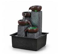 Fontaine d’Intérieur Cascade 4 Niveaux Jarre Effet Pierre Naturelle Lumière LED Coloré, Déco d’intérieur Zen et Élégant, Fontaine de Table, Idée Cadeau Exceptionnelle, H 21cm - Bkasi Zen’Light