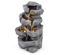 Fontaine d’Intérieur Cascade 5 Niveaux avec Lumière COSTWAY-Zen Méditation&Détente-en Résine,Fibre de Verre-pour Table,Terrasse