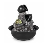 Fontaine d’Intérieur Cascade Jarre Nature Zen Relaxante Lumière Coloré, Idée Cadeau Fête, Déco en Mouvement - Fontaine de Table, Objet Déco Feng Shui Porte-Bonheur, H25cm - Verso Zen’Light