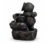 Fontaine d’Intérieur Cascade Nature Jarre Effet Pierre Rock Lumière Coloré, Idée Cadeau, Déco d’intérieur en Mouvement, Fontaine de Table Zen Relaxante, Objet Porte-Bonheur, H 31cm - Nivello Zen’Light