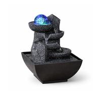 Fontaine d’Intérieur Cascade Zen Relaxante Lumière LED Coloré, Décoration Salon, Chambre, Bureau, Cadeaux Utile Petit Prix Faible Encombrement, Fontaine de Table Circuit Fermé, H 18cm - Lopo Zen’Light