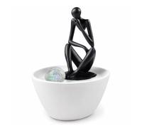 Fontaine d’Intérieur Moderne Statue Homme Amovible Lumière LED Coloré - Idée Cadeau Homme Insolite - Décoration d’Intérieur contemporain - Fontaine de Table Circuit fermé - H 26cm - Pensador Zen’Light