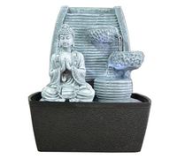 Generique – Fontaine d'intérieur Feng Shui Sagesse – Bouddha amovible, LED blanc, H 26 cm