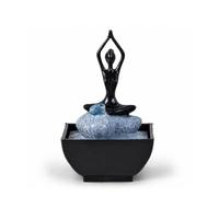 Fontaine d’Intérieur Yoga Méditation Lumière LED coloré - Déco d’intérieur en Mouvement - Déco Ambiance Zen Relaxante - Fontaine de Table - Idée Cadeau Insolite Petit Prix - H 19cm - Yoga 2 Zen Light