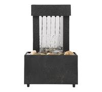 Fontaine de bureau avec lumière LED, fontaine de table en cascade intérieure, fonction cascade sonore apaisante pour décoration de maison, bureau et salon, résine texture pierre, 11 x 9 x 16 cm