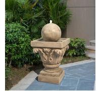 Fontaine de jardin avec lumière led et pompe, Teamson Home, brun, 39 X 39 X 71