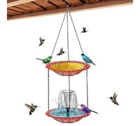 Fontaine de jardin avec panneau solaire pour oiseaux, cascade de jardin, avec