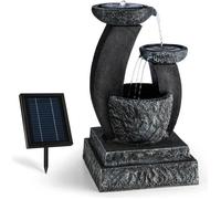 Fontaine de jardin - Blumfeldt - Fontaine solaire - Effet granit - Cascades d'eau à 3 étages