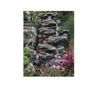 Fontaine de jardin bonorva bloc de rochers avec cascade et éclairage led - ubbin