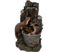 Fontaine de Jardin Cascade Électrique « Otter Oasis » Extérieure LED Pompe