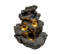 Fontaine de Jardin Cascade Électrique « Rustic Rapids » Extérieure LED Pompe