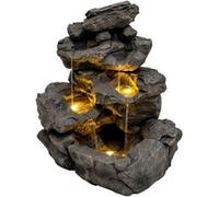 Fontaine de Jardin Cascade Électrique « Rustic Rapids » Extérieure LED Pompe Gris G