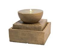 Fontaine de Jardin Cascade extérieur Chute d’Eau Lampes LED Marron Clair Teamson Home VFD8401-EU