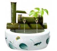 Fontaine De Jardin en Bambou Naturel avec Énergie Solaire, Cascade d'eau Japonaise Zen pour Extérieur, Décoration De Bassin, Ambiance Relaxante pour Jardin Et Terrasse