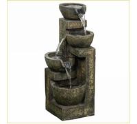 Fontaine de Jardin - Outsunny - 4 Niveaux Débit Ajustable Design Vintage Noir