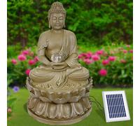 Fontaine de Jardin Solaire - Fontaine Bouddha Eternity - Bain d'oiseaux - Décoration de Jardin avec Pompe - Jeu d'eau pour Jardin, terrasse, Balcon, très décoratif - Lampe LED de Jardin