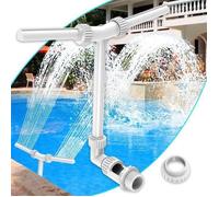 Fontaine de Piscine - Accessoires - 2 en 1 - Double Jet - Réglable - Couleur Blanc