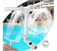 Fontaine de Piscine, Accessoires de Piscine à Double Jet Fontaine de Piscine réglable 2 en 1 pour Piscine Hors Sol CASCADE YYV
