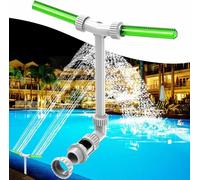 Fontaine de Piscine Creusée Double Jet Ajustable Fluorescence Verte, Système Refroidisseur Haute Performance