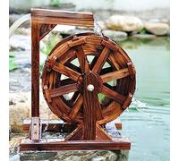Fontaine de Roue d'eau Fontaine en Bois Roue Cascade Roue Extérieure Fontaine Rétro Bassin Fontaine Pompe à Eau Feng Shui Roue Fontaine Décoration de Jardin (Taille : 50cm(19.7inch
