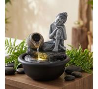 Fontaine de table Bouddha Fontaine d'intérieur Cascade Deko gris LED H 19 cm