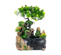 Fontaine de table d'intérieur avec jardin en pierre et cascade, fontaine d'intérieur décorative avec plante, jardin aquatique apaisant pour salon, bureau et décoration Feng Shui