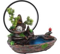 Fontaine d'eau courante de rocaille Décoration d'intérieur Fontaine d'eau de rocaille Ornement Feng Shui avec lampe atomiseur