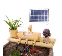 Fontaine d'Eau en Bambou Solaire - Caractéristique Décorative d'Extérieur avec Pompe, 40cm
