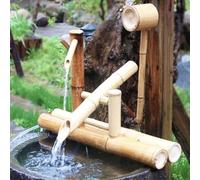 Fontaine d'eau for jardin zen, kit de fontaine japonaise en bambou pompe | Et cuillère à eau de 45 cm, bambou résistant à la fissuration, création de fontaines