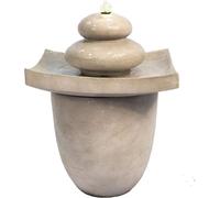 Fontaine d'extérieur Teamson Garden, avec cascade et éclairage, dimensions 47 x 47 x 62 cm, couleur gris clair