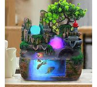 Fontaine d'intérieur avec éclairage cascade LED - Plantes - Jardin de rocaille - Décoration