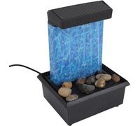 Fontaine d'intérieur avec éclairage LED et roches fluviales - Alimentation USB 5V - Batterie - Décoration de bureau avec cascade et éclairage