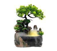 Fontaine d'intérieur avec éclairage LED Fontaine de Table Salon Fontaine de Bureau avec Plantes Décoration (avec Brouillard)
