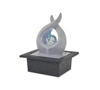 vidaXL Fontaine d'intérieur à LED en polyrésine Électrique Noir et gris clair