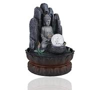 Fontaine D'Intérieur Bouddha Bhava, Décoration De Bouddha avec Décoration De Lumière LED, Fontaine De Bureau Légère, Convient pour Bureau, Bureau, Salon