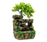 Fontaine d'intérieur cascade - Fontaine de table zen jardin miniature cascade - Simulation paysage - Décoration de bureau - Veilleuse LED changeante - Design lumineux pour salon, bureau, bureau