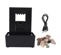 Fontaine d'intérieur décorative en plastique, petite fontaine d'eau gargouillante avec lumière LED pour le bureau et la maison