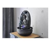 Fontaine d'intérieur Harmonie - Zen'Light - Bouddha - Décoration Feng Shui - Eclairage LED - Marron