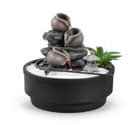 Fontaine d'Intérieur Jardin Zen, Fontaine Cascade Jarre, Lumière LED Coloré, Décoration Ambiance Relaxant, Jardin Zen Sable Blanc, Fontaine de Table Circuit fermé, H21 cm - Oasis Zen’Light