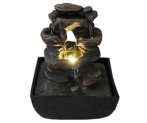 Fontaine d'intérieur LED ROCKFALL - Relaxante - Décor Imitation Roche avec LED Blanc Chaud - ARUM